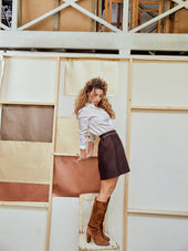 Jupe en Laine Marron Chocolat - Soi Paris